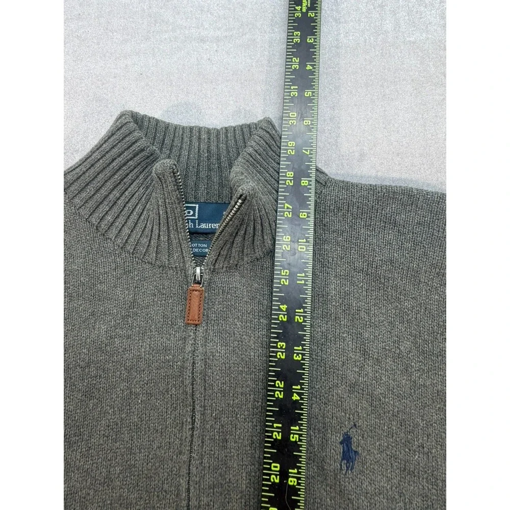 Polo Ralph‎ Lauren Zip Up Sweater Quarter Zip Small Pony XL Brown